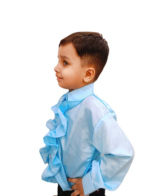 BookMyCostume Blue Frills Shirt Kids Fancy Dress Costume