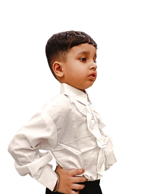 BookMyCostume White Frills Shirt Kids Fancy Dress Costume
