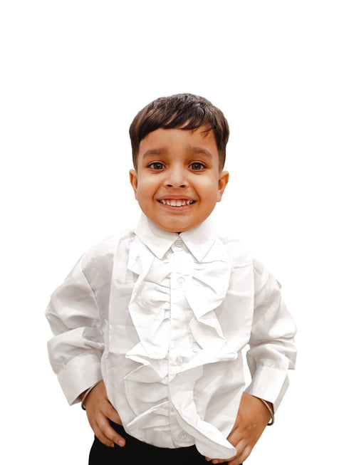 BookMyCostume White Frills Shirt Kids Fancy Dress Costume