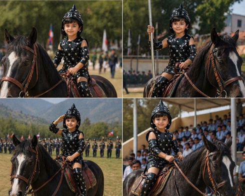 Traditional Warrior Historical Indian Sainik Kids Fancy Dress Costume