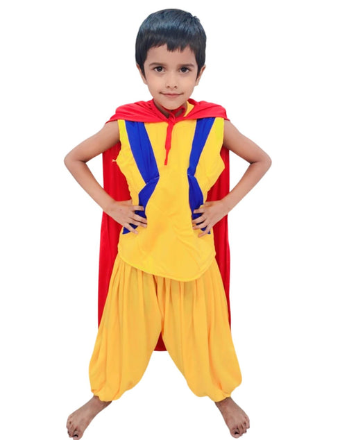 BookMyCostume Brave Power Hero Outfit | Superhero Costumes for Kids | Action Warrior Style Super Hero Costumes for Boys | Indian Super Hero Dress for Fancy Dress Competition & Party