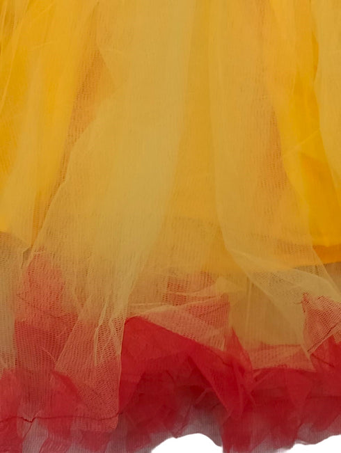 Red & Yellow Fire Western Dance Skirt Girls Fancy Dress Costume - Premium