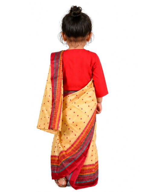 Bihu Dance Saree Assamese Indian State For Girls Fancy Dress Costume for Girls