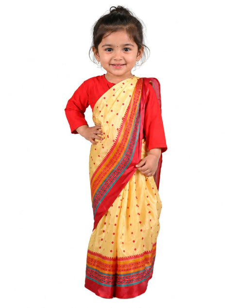 Bihu Dance Saree Assamese Indian State For Girls Fancy Dress Costume for Girls