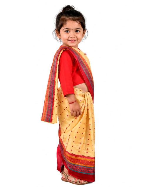 Bihu Dance Saree Assamese Indian State For Girls Fancy Dress Costume for Girls