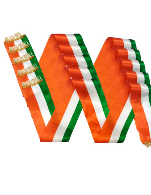 Set of 5 Tricolor Stole Tiranga Independence Day Kids & Adults Costume Accessory