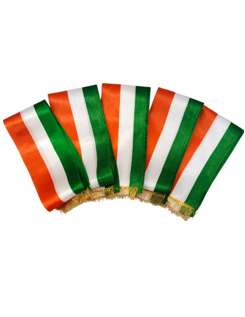 Set of 5 Tricolor Stole Tiranga Independence Day Kids & Adults Costume Accessory