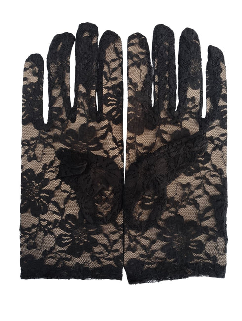 Black Hand Lace Gloves Dance Costume Accessory for Girls