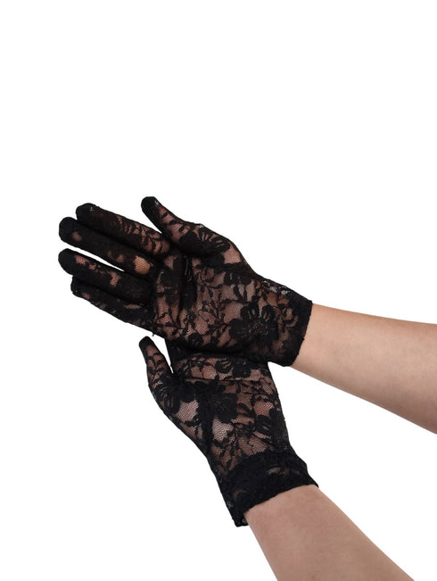 Black Hand Lace Gloves Dance Costume Accessory for Girls