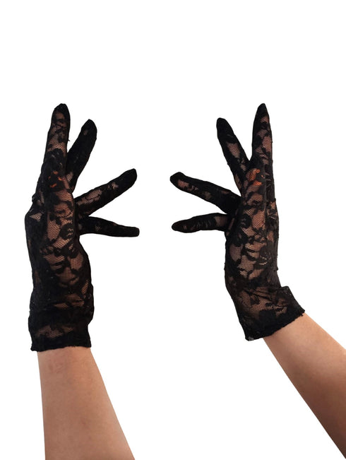 Black Hand Lace Gloves Dance Costume Accessory for Girls