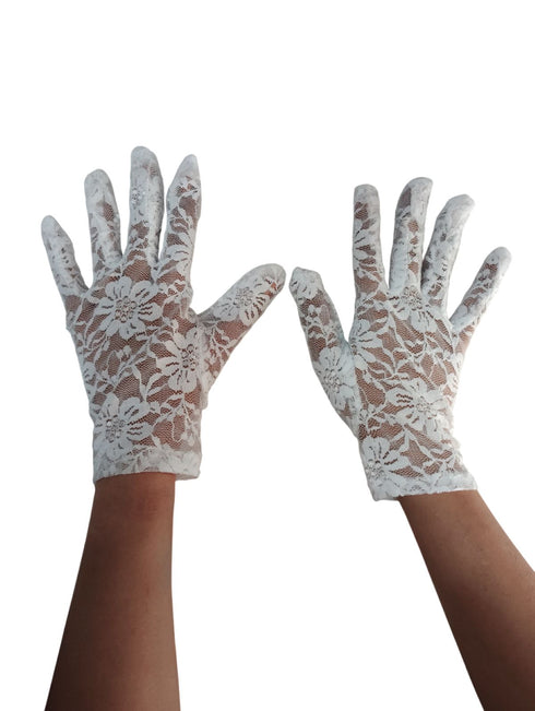 White Hand Lace Gloves Dance Costume Accessory for Girls