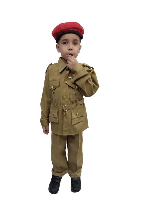 BookMyCostume Security Guard Foreign Police Khaki Kids & Adult Fancy Dress Costume