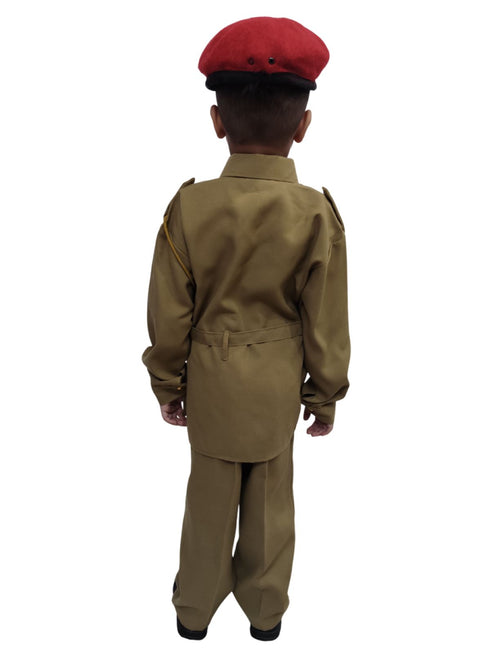 BookMyCostume Security Guard Foreign Police Khaki Kids & Adult Fancy Dress Costume