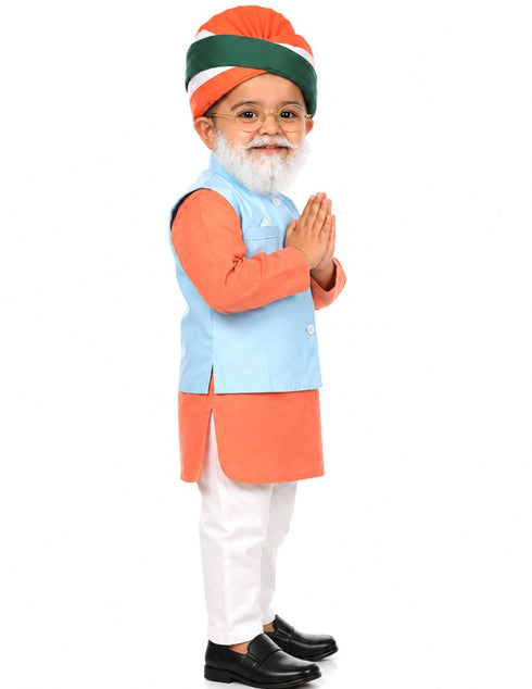Narendra Modi PM with Tricolor Pagri India Independence Day Kids Fancy Dress Costume