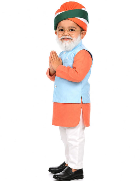 Narendra Modi PM with Tricolor Pagri India Independence Day Kids Fancy Dress Costume