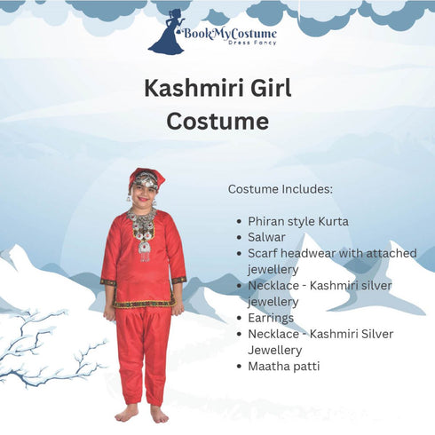 BookMyCostume Kashmiri Girl with Jewellery Indian State For Girl's & Women Fancy Dress Costume