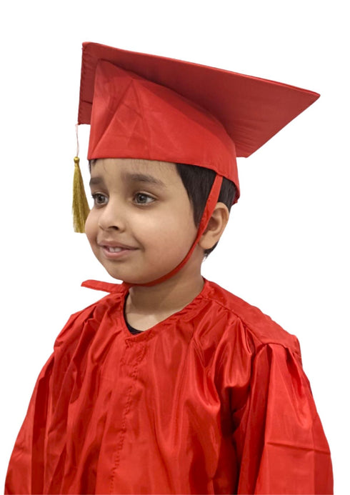 Red Graduate Scholar Cap Graduation Day Kids & Adults Fancy Dress Costume Accessory