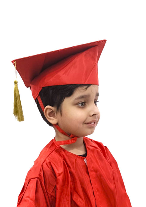 Red Graduate Scholar Cap Graduation Day Kids & Adults Fancy Dress Costume Accessory