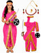 Rani Laxmi Bai Saree with Jewellery Jhansi Ki Rani Freedom Fighter Manikarnika for Girl Kids and Adult Fancy Dress Costume
