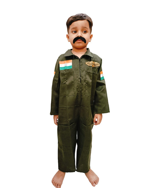 BookMyCostume Abhinandan Indian National Hero Air Force Kids Fancy Dress Costume