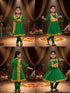 Kathak Indian Classical Dance Costume for Girl's and Women-Green | Without Jewellery