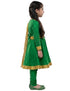 Kathak Indian Classical Dance Costume for Girl's and Women-Green | Without Jewellery