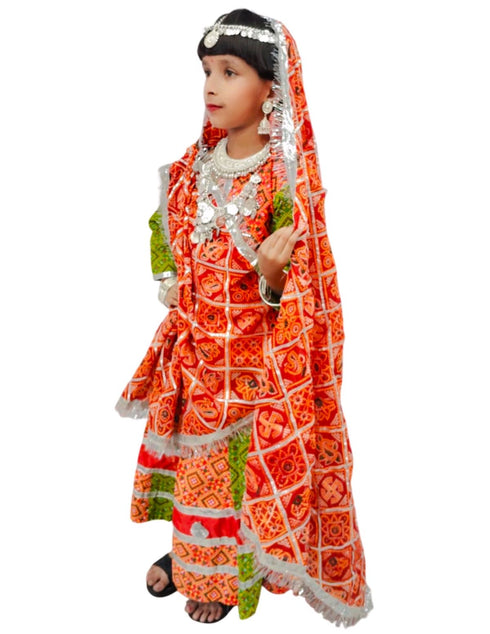 BookMyCostume Rajasthani Girl With Traditional Jewellery Indian State Fancy Dress Costume For Girls And Females