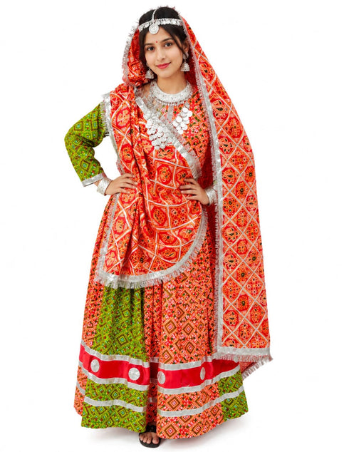 Rajasthani Girl With Traditional Jewellery Indian State Fancy Dress Costume For Girls And Females