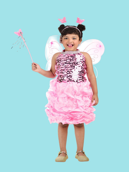 BookMyCostume Pink Butterfly Insect Kids Fancy Dress Costume for Girls - Imported