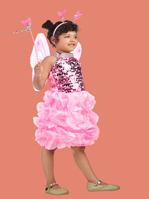 BookMyCostume Pink Butterfly Insect Kids Fancy Dress Costume for Girls - Imported