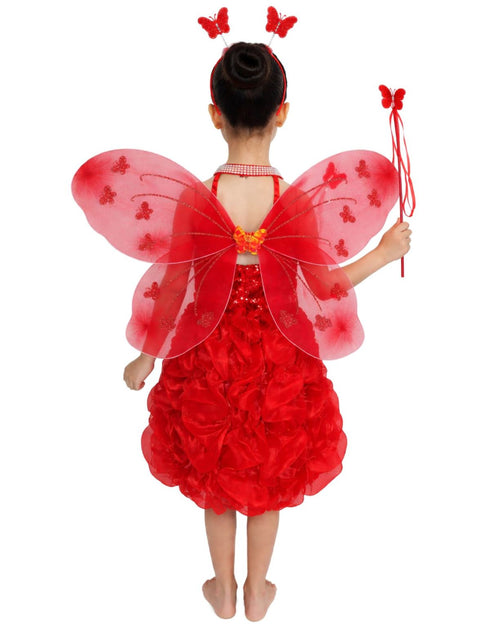 Red Butterfly Insect Kids Fancy Dress Costume for Girls - Imported