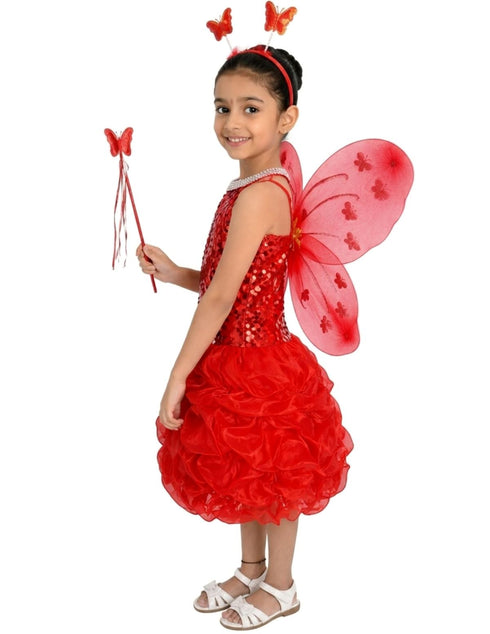 Red Butterfly Insect Kids Fancy Dress Costume for Girls - Imported