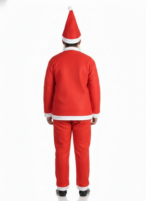 Santa Claus With Beard Complete Set Christmas Kids & Adults Fancy Dress Costume - Premium