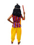 BookMyostume Shri Krishna Multicolor Kids Fancy Dress Costume 9 Pcs Set with Red Accessories & Wig - Premium