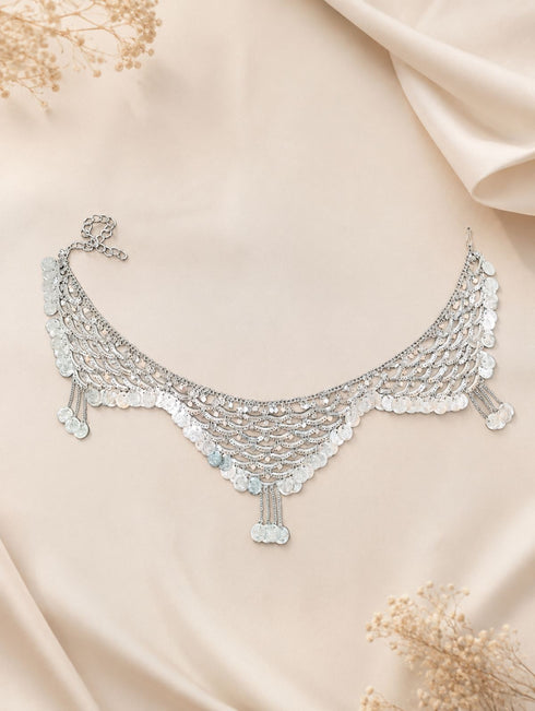 Indian Gypsy Banjara Silver Coin Heavy Waist Chain Kamarband Fancy Dress Costume Accessory for Girls