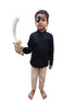 Pirate Cutlass Sword Eye Patch Earring Set Kids and Adults Fancy Dress Costume Accessory for Halloween