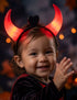 Dracula Vampire Devil LED Horns Headband for Kids – Light-Up Halloween Accessory with On/Off Button (Black/Red)