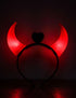Dracula Vampire Devil LED Horns Headband for Kids – Light-Up Halloween Accessory with On/Off Button (Black/Red)