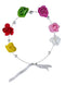 BookMyCostume Floral Hair Band with Pearls & Ribbon for Girls & Women – Multicolor Artificial Rose Flower Tiara | Hair Accessory for Haldi, Mehndi, Baby Shower, Bridal & Photoshoot
