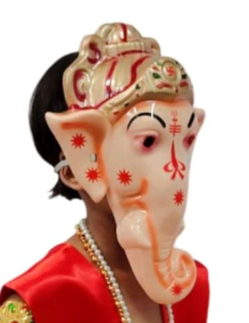 Shri Ganesha Hindu God Face Mask Kids & Adults Fancy Dress Costume Accessory