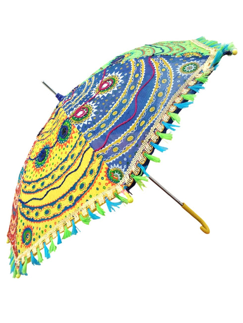 Artistic Hand Embroidered Fashionable Cotton Parasol Umbrella Kids & Adults Costume Accessories