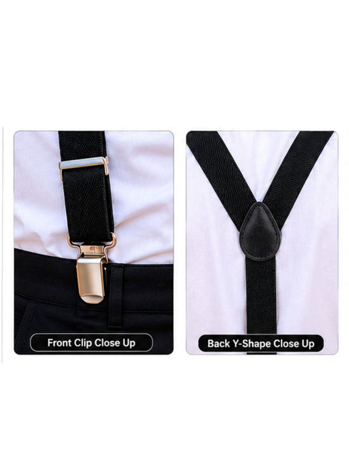 Trendy Black Formal Unisex Premium Suspenders Adults Fancy Dress Costume Accessory