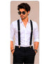 Trendy Black Formal Unisex Premium Suspenders Adults Fancy Dress Costume Accessory