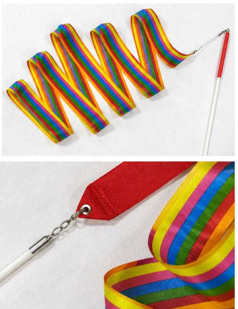 Multicolor Wave Ribbon Wand Gymnastic Dance Kids & Adults Fancy Dress Costume Accessories
