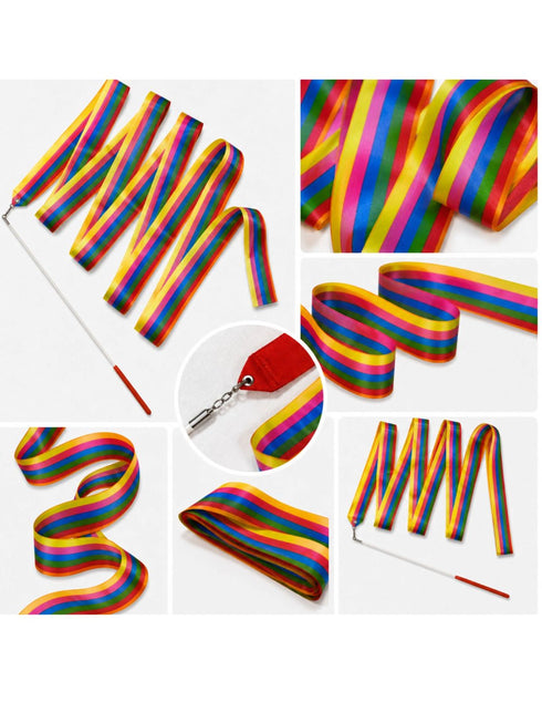 Multicolor Wave Ribbon Wand Gymnastic Dance Kids & Adults Fancy Dress Costume Accessories