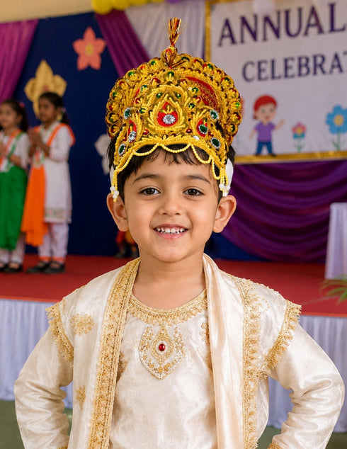 BookMyCostume Mythological Character Multicolor Crown Mukut Kids Fancy Dress Costume Accessories | Suitable for kids till 5 Years