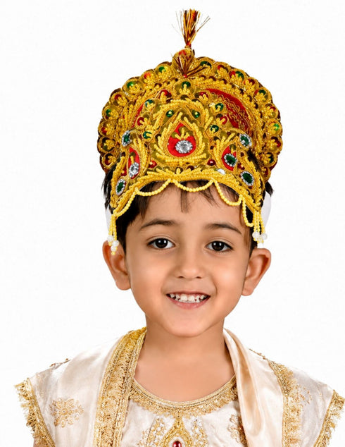 BookMyCostume Mythological Character Multicolor Crown Mukut Kids Fancy Dress Costume Accessories | Suitable for kids till 5 Years
