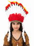 Tribal Fiery Feather Headdress Crown Fancy Dress Costume for Adults