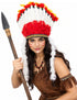 Tribal Fiery Feather Headdress Crown Fancy Dress Costume for Adults