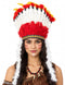 Tribal Fiery Feather Headdress Crown Fancy Dress Costume for Adults